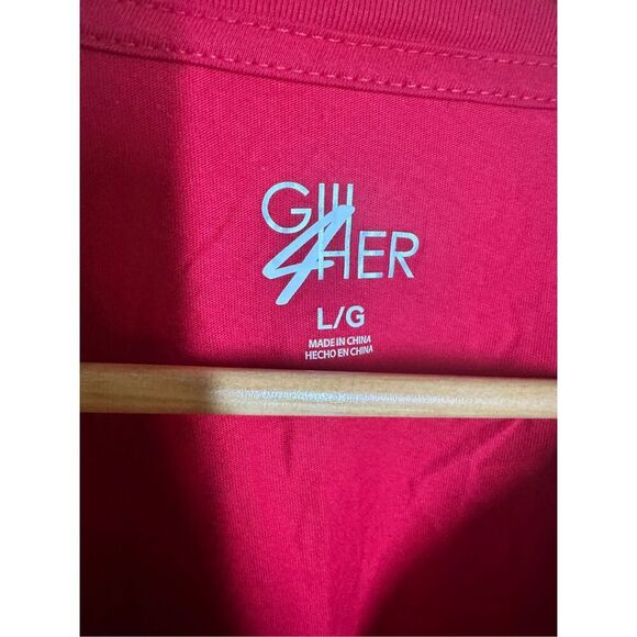 GIII 4Her San Francisco Forty Niners V Neck Red Game Day Shirt Size Large - Picture 3 of 6